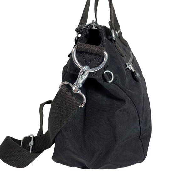 KIPLING Pilar Large Black Tonal Nylon Shoulder Bag Satchel Crossbody Bag - Picture 3 of 10